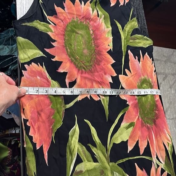 Vintage Ronni Nicole Black and Green Sleeveless Sundress - Picture 7 of 9